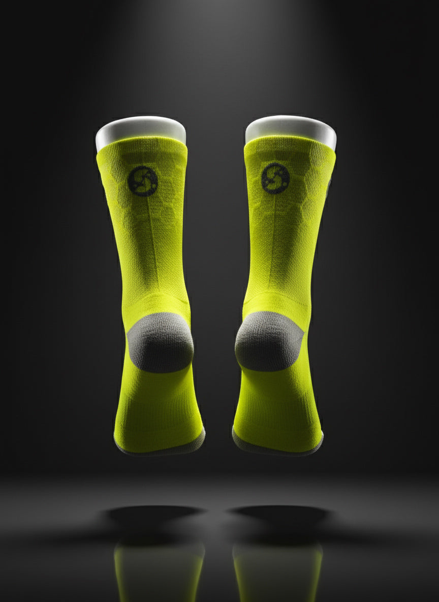 Yellow Running Socks | Moisture Wicking Socks | Stride North East