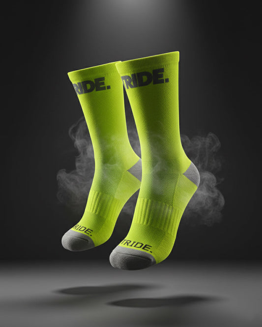Yellow Running Socks | Moisture Wicking Socks | Stride North East