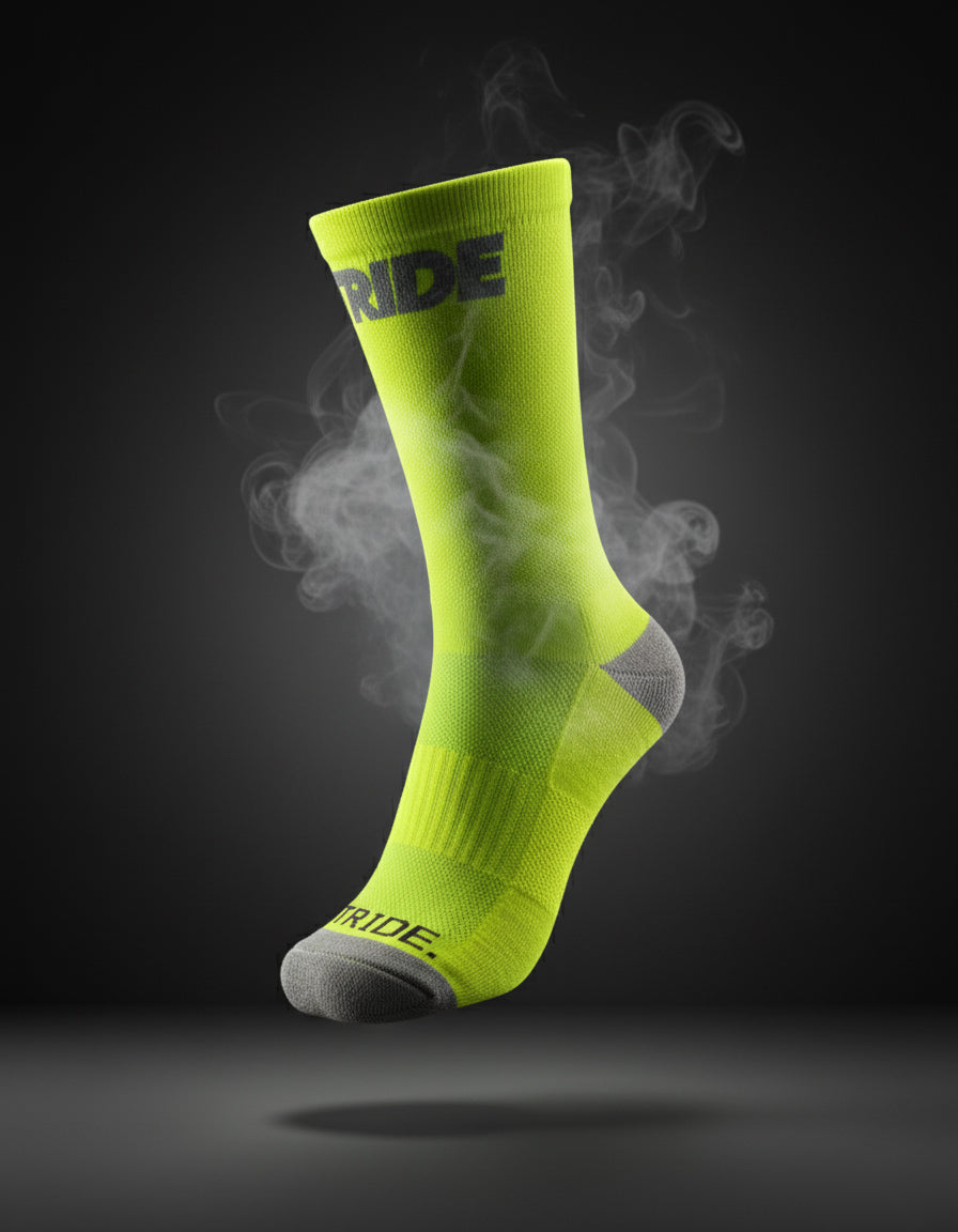 Yellow Running Socks | Moisture Wicking Socks | Stride North East
