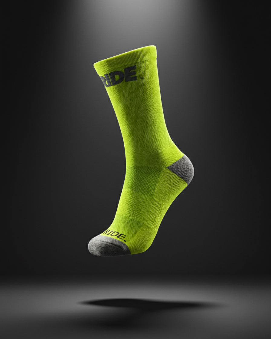 Yellow Running Socks | Moisture Wicking Socks | Stride North East