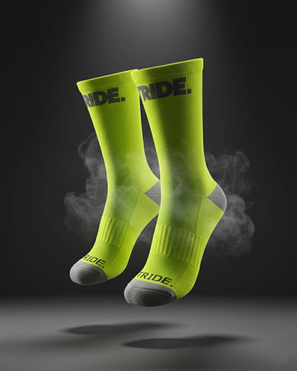 Yellow Running Socks | Moisture Wicking Socks | Stride North East