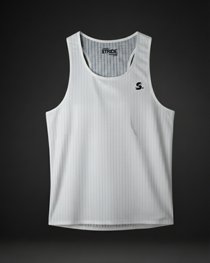 White Running Vest | Unisex Sleeveless Top | Stride North East